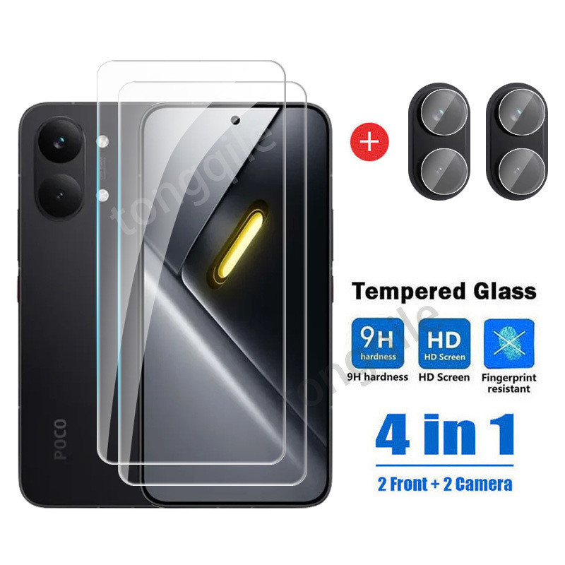 4 in 1 ป้องกันหน้าจอสําหรับ Poco X8 Pro Max PocoX8 X8Pro 5G 2026 Xiaomi Clear View กระจกนิรภัยกล้องเลนส์ HD ฟิล์มป้องกันกระจก 9H ความแข็งโปร่งใสทั้งหมด
