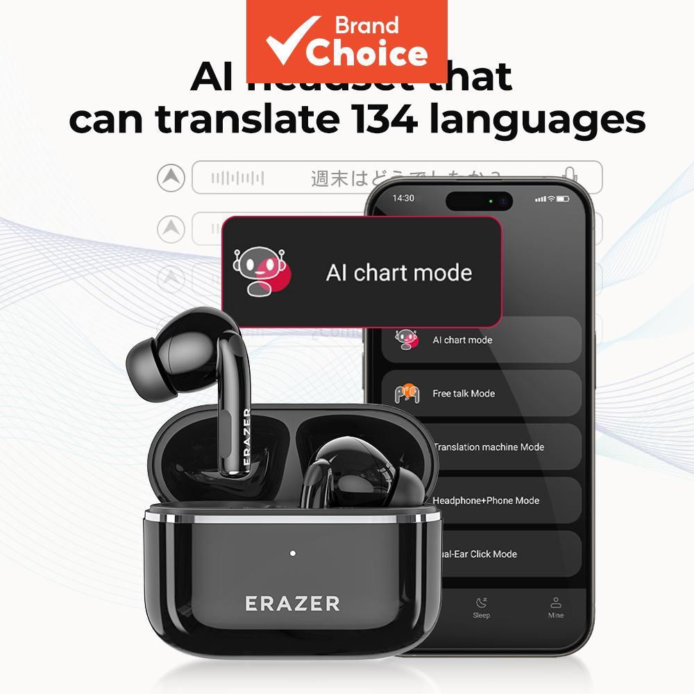 หูฟังบลูทูธ Erazer XT89PRO | แปลด้วย AI โทรชัดแจ๋ว 75 ชม. ตัดเสียงรบกวน เสียง HiFi ดีเลย์ต่ํา กันน้ํ