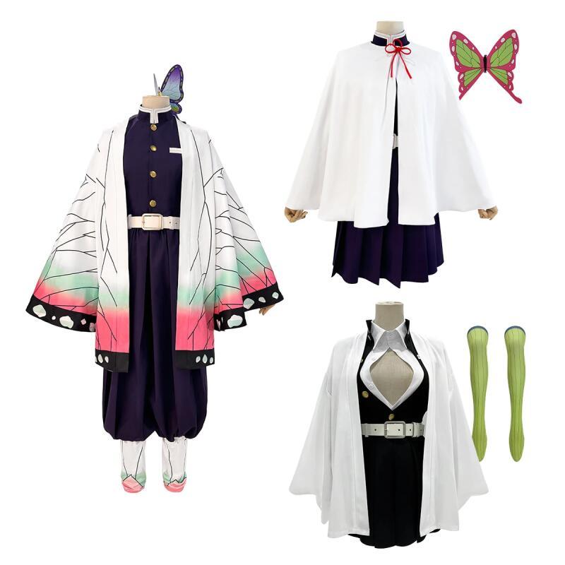 อะนิเมะคอสเพลย์เครื่องแต่งกาย Kochou Shinobu Tsuyuri Kanwo Kanroji Mitsuri Haori เย็บปักถักร้อยกางเก