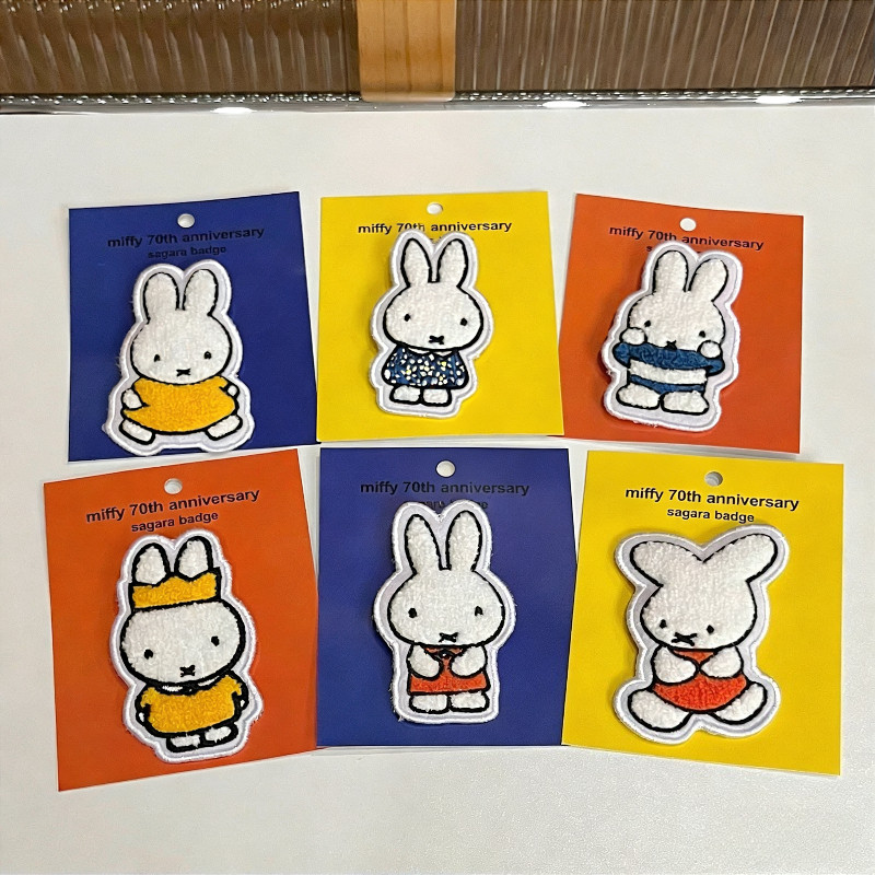 Miffy Rabbit Cloth Sticker 70th Anniversary ปักเสื้อผ้ากระเป๋าตกแต่งป้ายเข็มกลัด Dual-use ญี่ปุ่นน่า