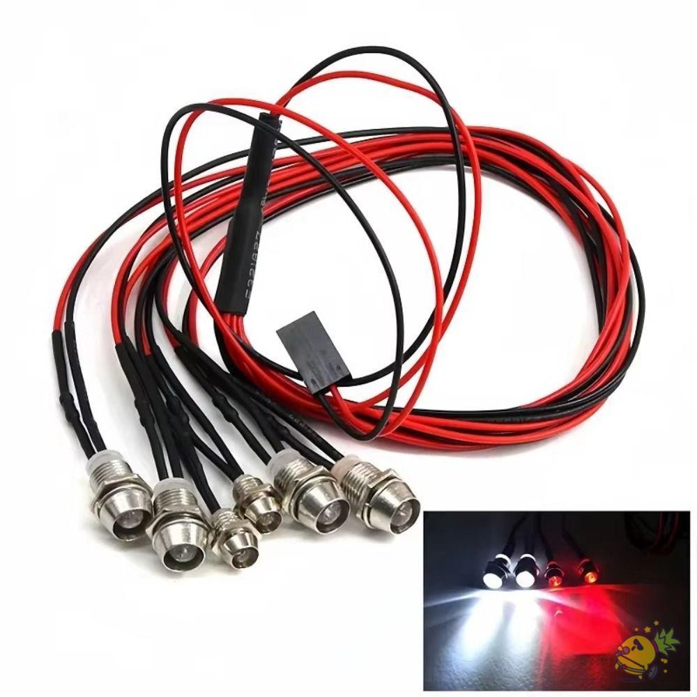 WXDX.TH ไฟหน้ากลางคืน 2/4/6/8 LED สีแดง/ขาว ความยาว 70 ซม. สําหรับรุ่น Drift Crawler RC