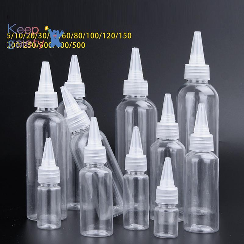 [Kpt-t] 10-200ml ขวดหยดบีบพลาสติกพร้อมฝาเกลียวตาโปร่งใสของเหลวหมึกน้ํามันขวดหยดสีคอนเทนเนอร์ [ใหม่]