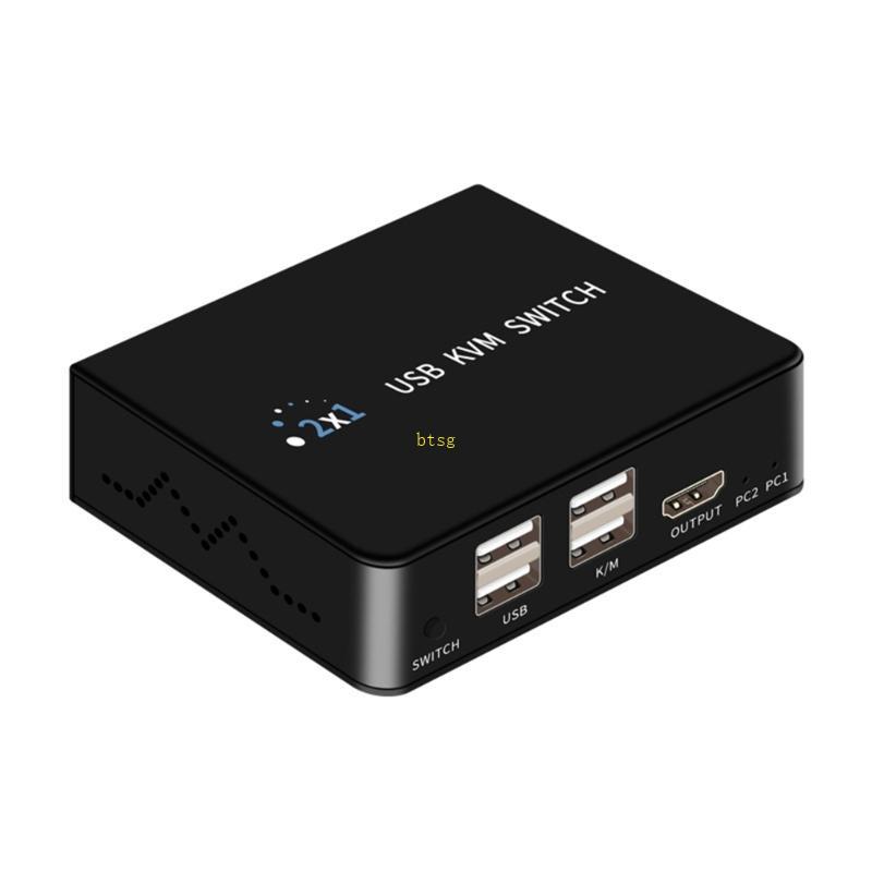 Btsg USB KVM HDTV Switcher Splitter Box 2 PC Sharing USB อุปกรณ์ Switcher Box สําหรับ PC