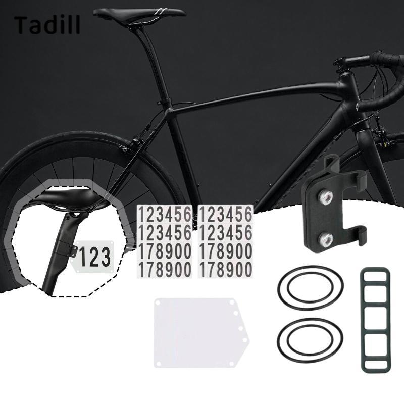 Tadill Bike Race Number Plate Holder PVC Compact Seatpost Mount Bracket ติดตั้งง่ายสําหรับการปั่นจักรยานและไตรกีฬา