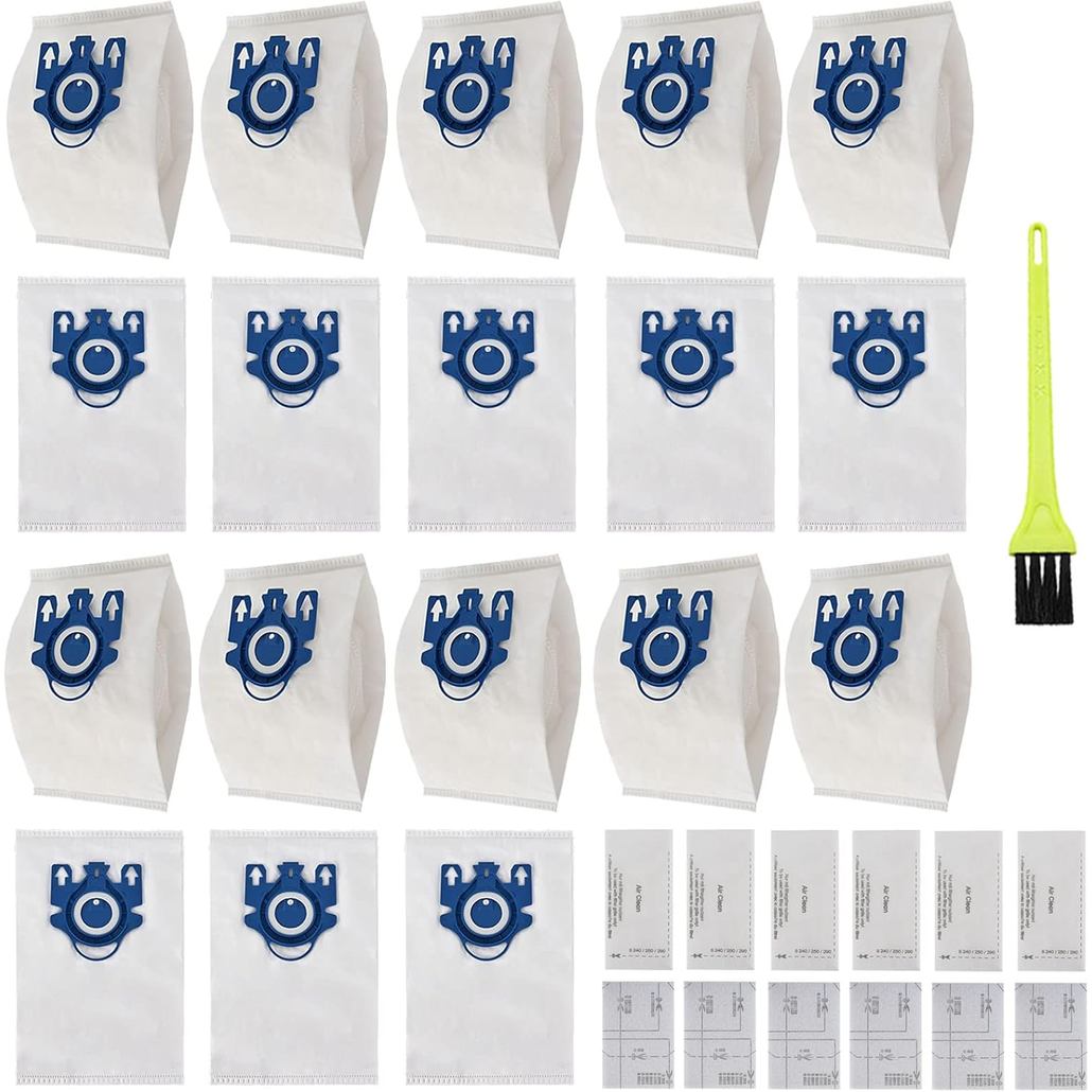 18 แพ็ค 3D Airclean GN ถุงสูญญากาศสําหรับ Miele Classic C1, Complete C1, Complete C2, Complete C3 S2