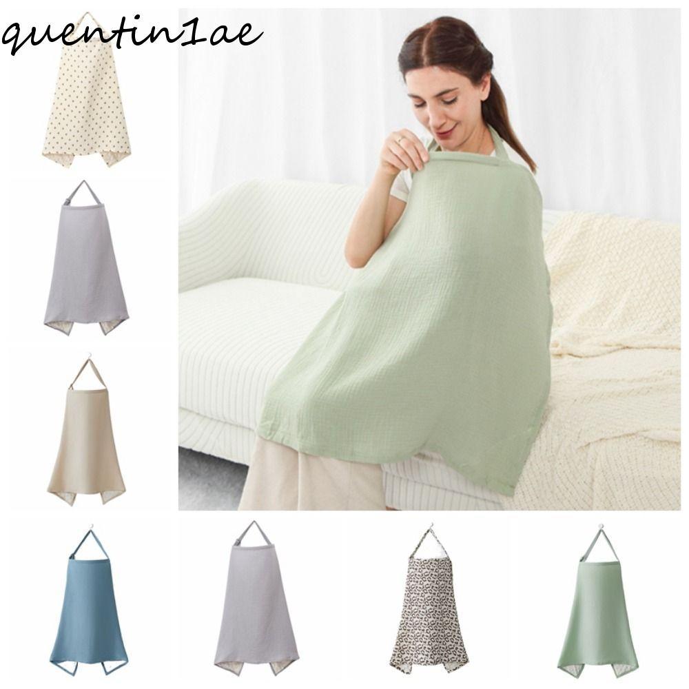 QUENTIN1AE ผ้าคลุมให้นมมารดา ผ้าฝ้ายนุ่ม 2 in 1 ผ้าห่มให้นมแบบปรับได้ อุปกรณ์ให้นมเด็ก