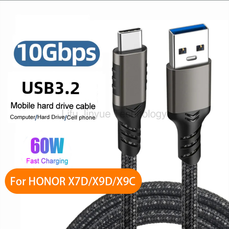 3M 3A 60W Type C สายชาร์จเร็วสําหรับฮาร์ดดิสก์สําหรับ HONOR X7D X9D X9C USB3.2 Gen2 สาย C ถึง 10Gbps