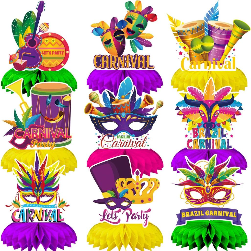 ตกแต่งโต๊ะ Mardi Gras, Mardi Gras Centerpieces สําหรับโต๊ะ, Mardi Gras Centerpiece สําหรับตกแต่งงานป