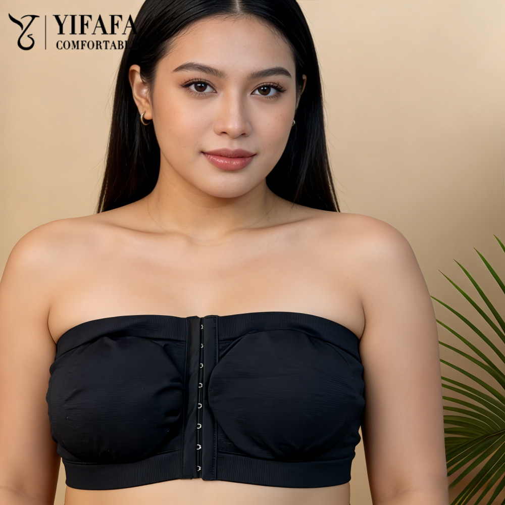 YIFAFA ยกทรงสำหรับสาวไซส์ใหญ่ สไตล์ยุโรปและอเมริกา มีแผ่นเสริมทรง ไร้สาย ยกกระชับ ไม่มีโครง