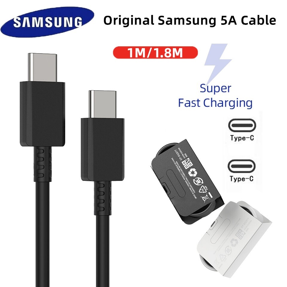 5A Samsung Ultra Fast สายชาร์จสําหรับ Galaxy S25 S25 Ultra + S24 S23 Ultra Plus S22 S21 S10 S9 S8 หม