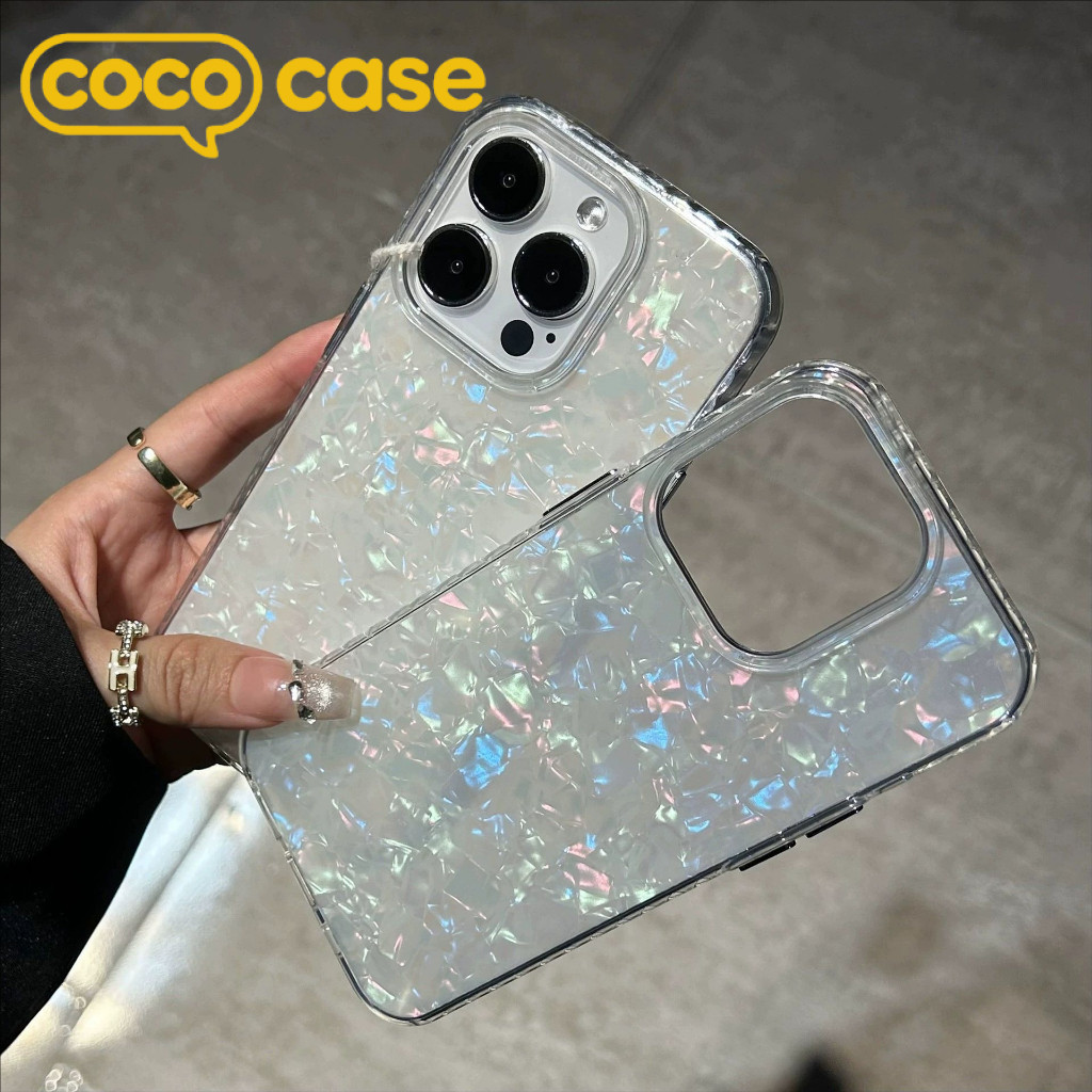 【NEW】เคสไอโฟน เคส iPhone 17 Pro Max/15 Pro/14 Plus/13 ลายเปลือกหอย  วัสดุอะครีลิค + เทคโนโลยี IMD สะท้อนแสง สุดเท่แ