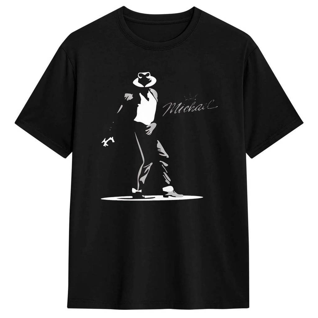 เสื้อยืดชายหาดสำหรับผู้ชาย Michael Jackson ราชาเพลงป๊อป ผ้าฝ้ายแท้ สบายใส่ สำหรับผู้ชาย ผู้หญิง มีไซส์ S-5XL