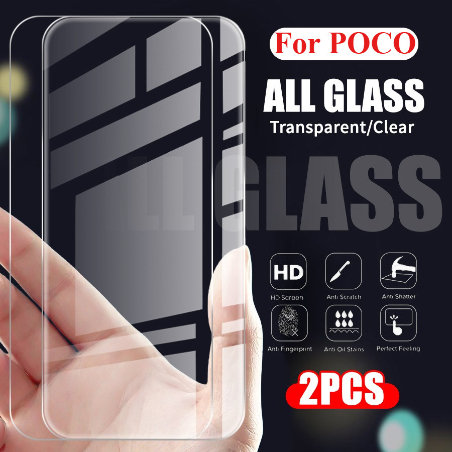 2PCS กระจกนิรภัยป้องกันหน้าจอสําหรับ Xiaomi POCO F8 F7 F6 F5 F4 F3 X7 X6 X5 X4 X3 M7 M6 M5 M4 M3 GT Pro Ultra C71 C65 C61 C40 HD ป้องกันฟิล์ม