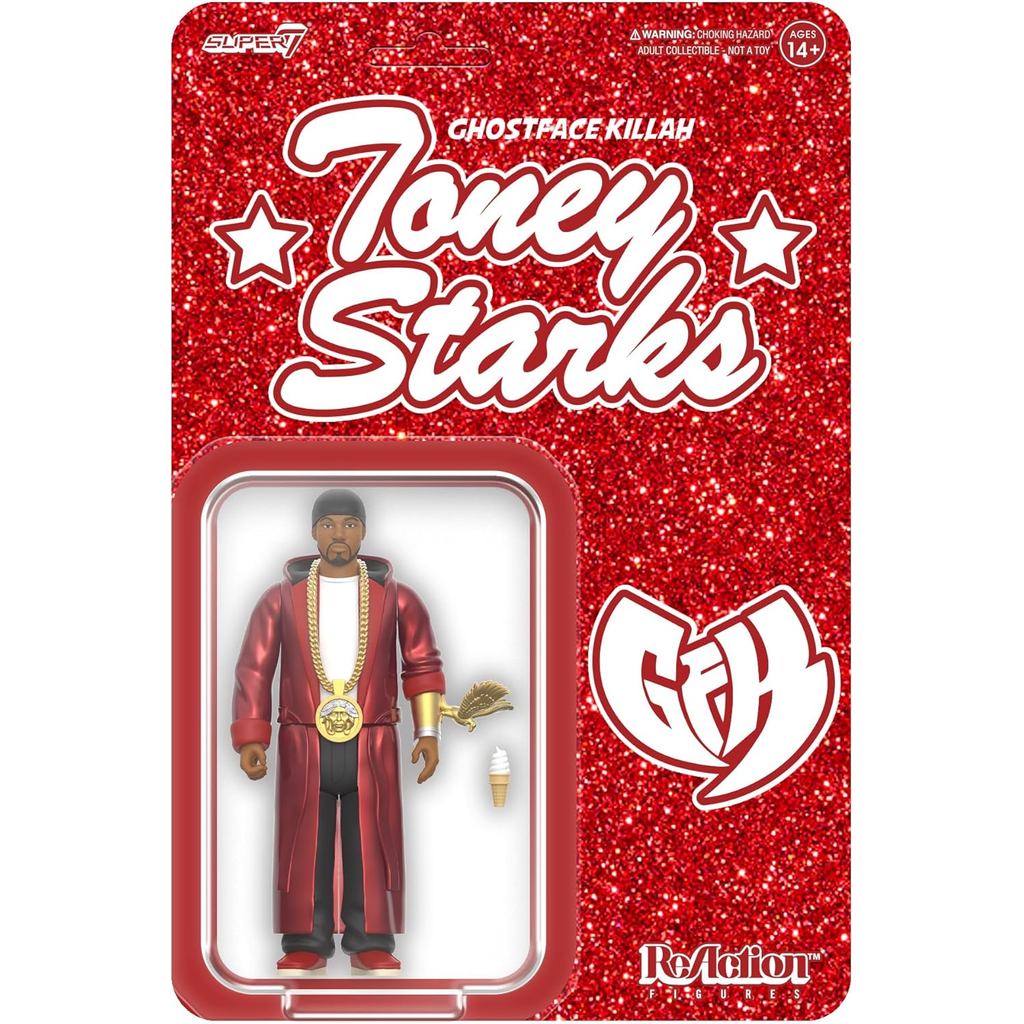 Super7 Ghostface Killah Toney Starks Reaction Figure - 3.75 "Ghostface Killah Action Figure พร้อมอุป