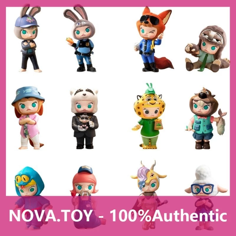 POPMART POPMART MOLLY Crazy Zoot City Joint Series การตกแต่งกล่องลึกลับ