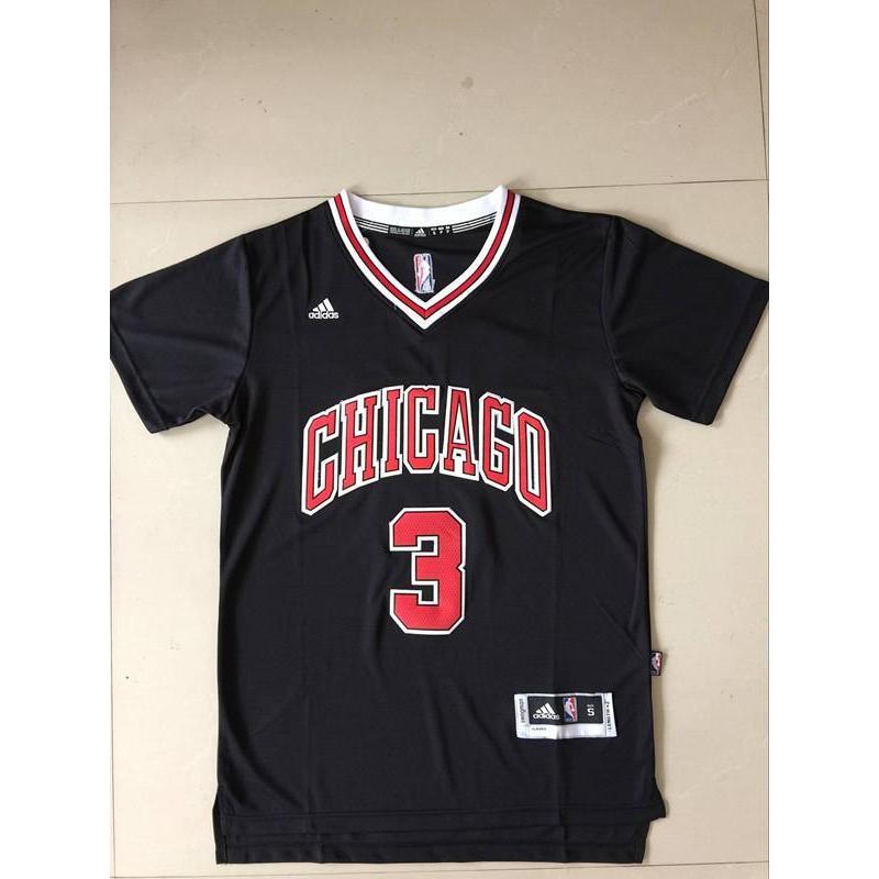 เจอร์ซีย์ทีม Bulls หมายเลข 3 แขนสั้น สีดำ