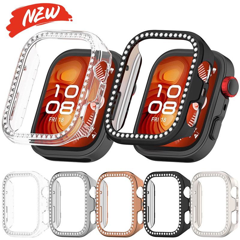 เคสเพชรสําหรับ Huawei Watch fit 4/4 Pro/3 อุปกรณ์เสริมฝาครอบป้องกันหน้าจอเปลือกกลวง