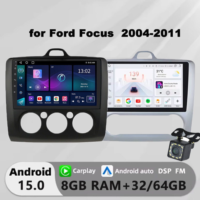 Honxun เครื่องเสียงรถยนต์หน้าจอสัมผัส android หัว 9 นิ้ว 8G+64 สําหรับ FORD Focus 2004-2011 carplay 