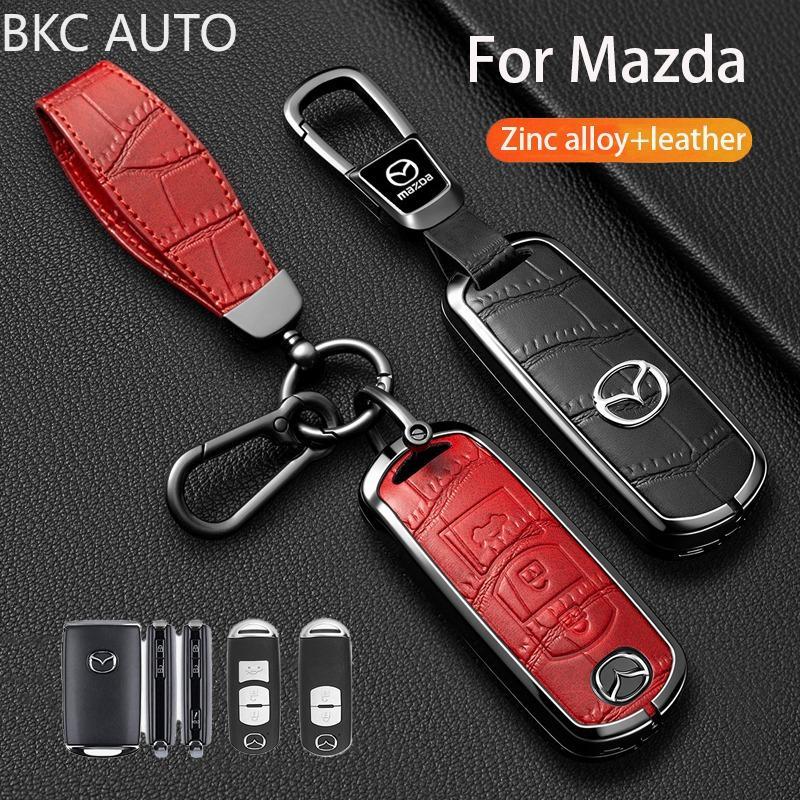 รูปแบบหนังจระเข้ฝาครอบกุญแจรถเหมาะสําหรับ Mazda 2019-2025 2023 CX-4 CX-5 CX-7 CX-9 CX-3 CX5 อุปกรณ์เ