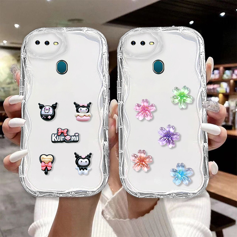 ปลอกสําหรับ OPPO A5S A12 A7 2018 ความงามโปร่งใสกันกระแทกป้องกันกล้องนุ่ม DIY เคสโทรศัพท์ฝาครอบ DY3