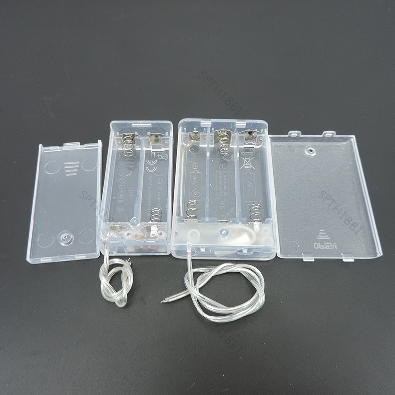 1pcs 3 AA แบตเตอรี่ผู้ถือกล่องสวิทช์ 2AA 3AA 3xAA สีขาวโปร่งใส 3V 4.5V แบตเตอรี่ผู้ถือกล่องกล่องตะกั่ว TH18B1 – โปรปัง