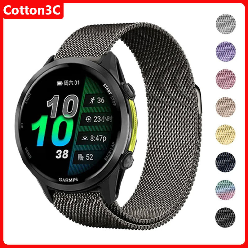 สาย Milanese สําหรับผู้เบิกทาง Garmin 970 570 965 255 265 55 165 Garmin Venu 3/2 สร้อยข้อมือสําหรับ Forerunner 265 เพลง/255/Venu 4 45 มม.