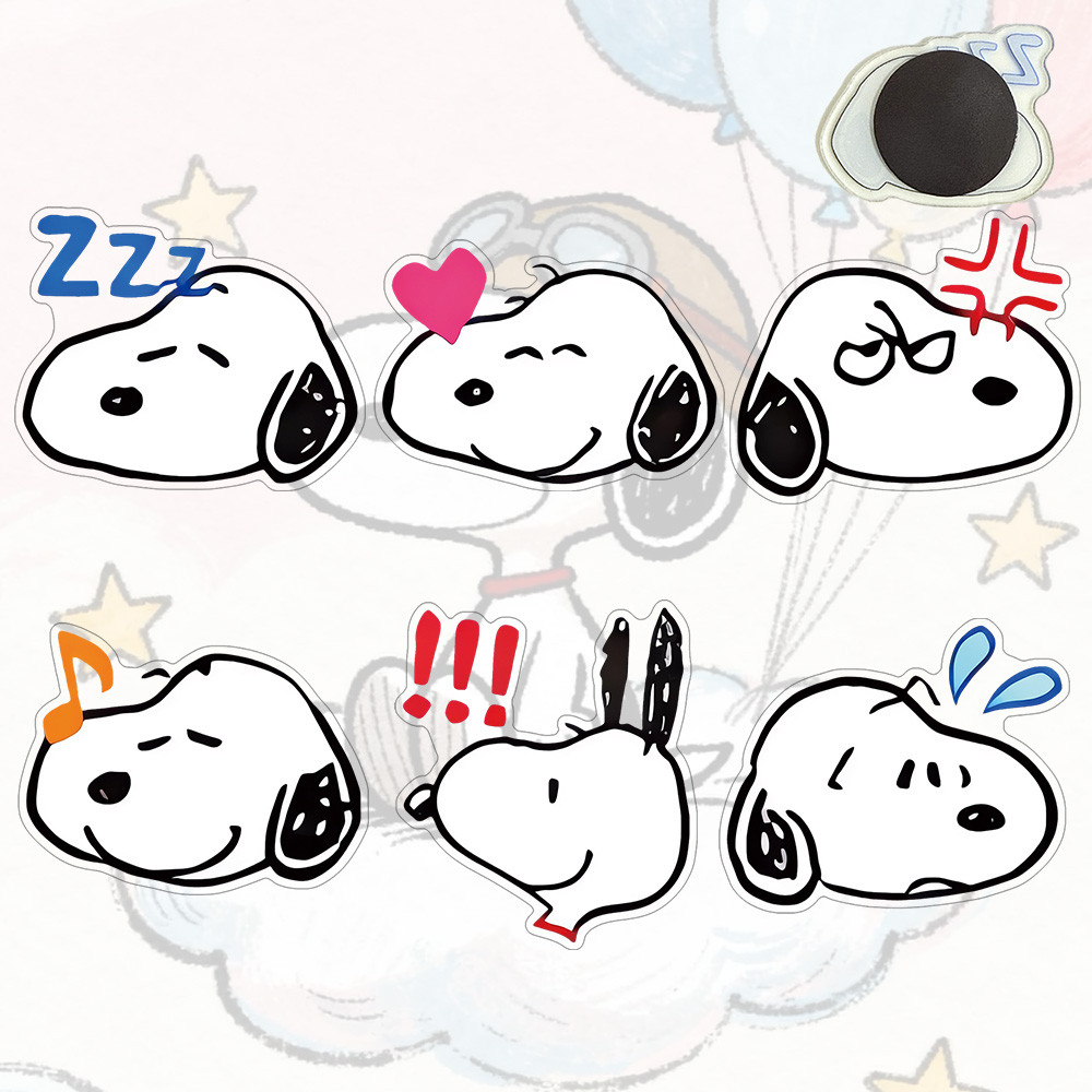 แม่เหล็กติดตู้เย็นสนูปปี้ตู้เย็นสติ๊กเกอร์การ์ตูนน่ารักอะคริลิตกแต่งสติกเกอร์แม่เหล็ก4ซม