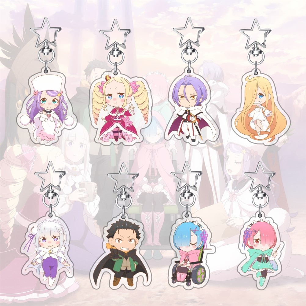 อะนิเมะ Re:Zero - ชีวิตเริ่มต้นในอีกโลกหนึ่ง‌ พวงกุญแจ จี้ Subaru Natsuki Emilia Rem