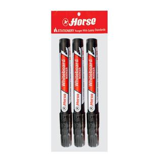HORSE ปากกาไวท์บอร์ด รุ่น H-22 สีดำ ขนาด 2 มม. (แพ็ค 3 ด้าม)