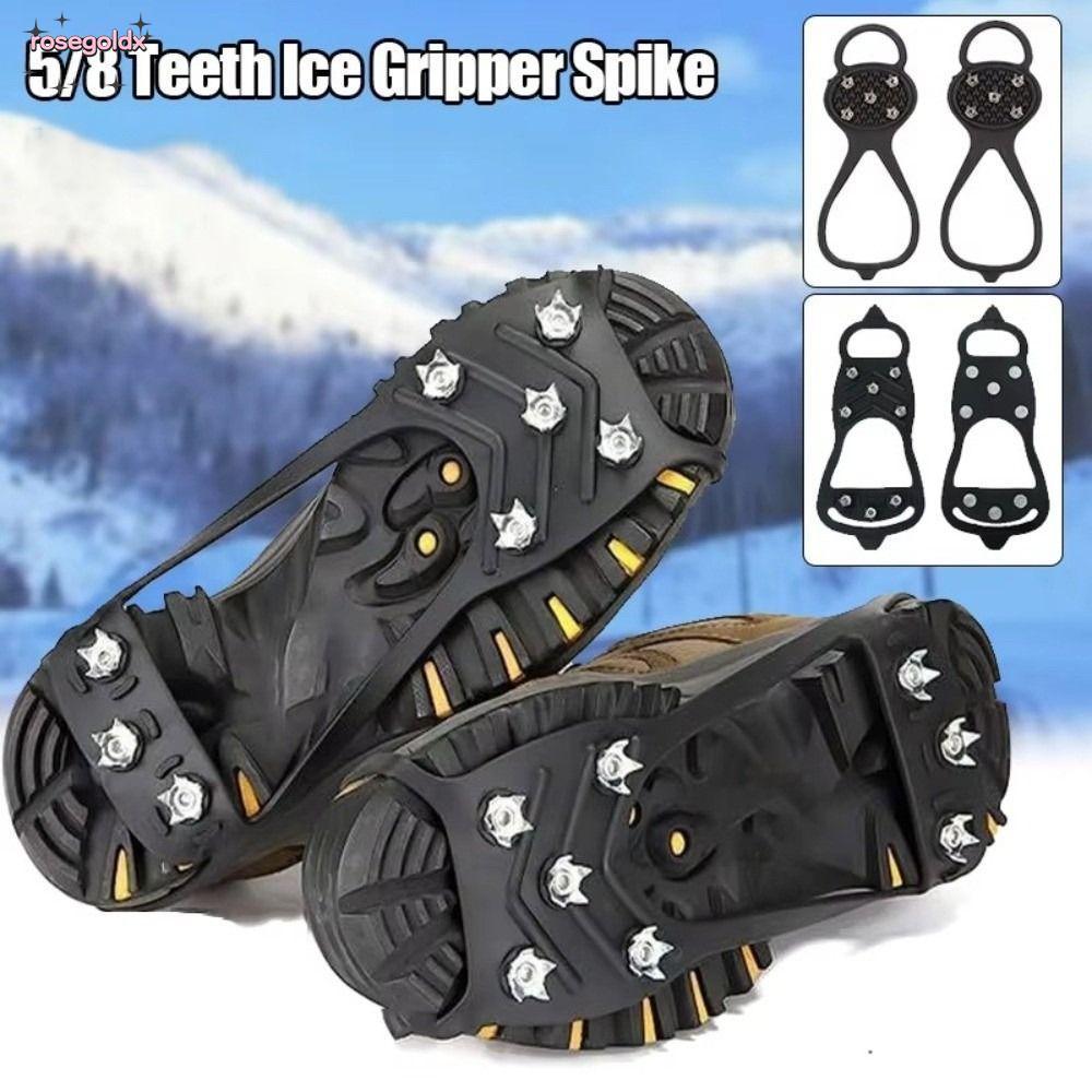 ROSEGOLDX Ice Grip.spike.set_ ต้านการลื่น เหมาะสำหรับรองเท้าทุกประเภท