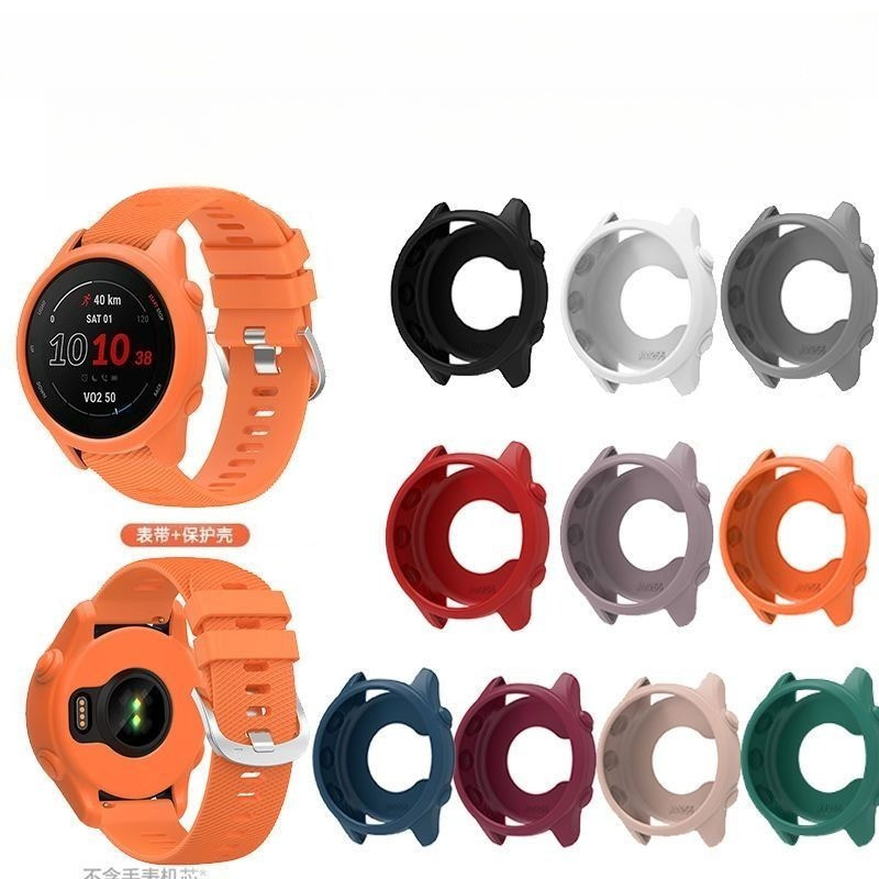 นาฬิกาซิลิโคนสําหรับ Garmin245 Forerunner245 Soft ป้องกันนาฬิกากรอบกันชนสําหรับ Garmin Forerunner 245 Hollow ไม่มีป้องกันหน้าจอ Shell