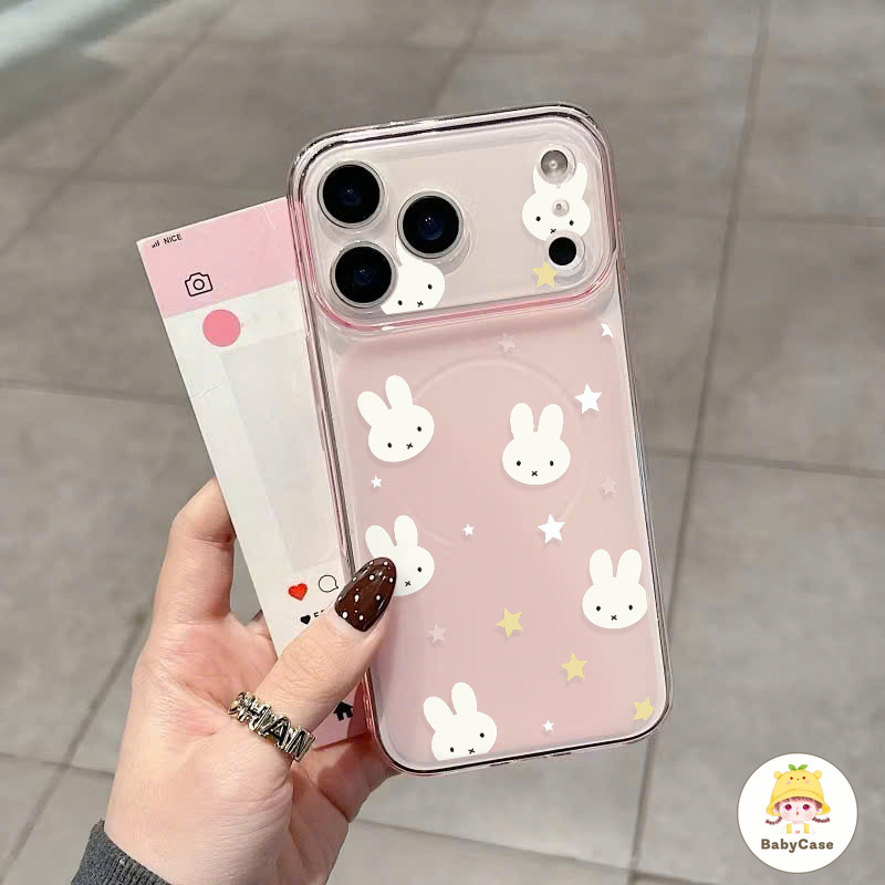 เหมาะสำหรับ IPhone 11 16 17 15 14 15 Plus 13 12 Pro Max กระต่ายน่ารักป้องกันการตกโทรศัพท์กรณีวัสดุที่เหนือกว่า