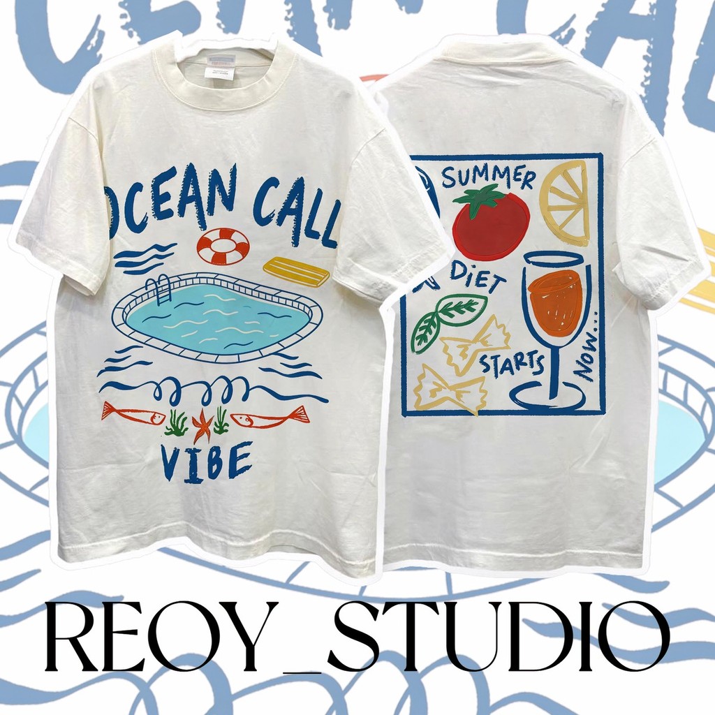 เสื้อยืด oversize เกาหลี สงกรานต์ ผ้าเทคโนโลยี จากอเมริกา ผลิตโดยร้าน งานใหม่เป็นงานมือ unisex ใส่ได้ทั้ง ชายหญิง #010