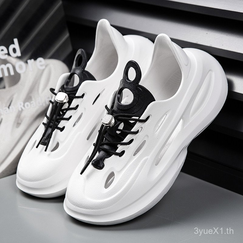 Jinyuan Style Lace-Up Hole Shoes Driving Shoes Mens Shoes Shaking Cat Must Go (สไตล์)