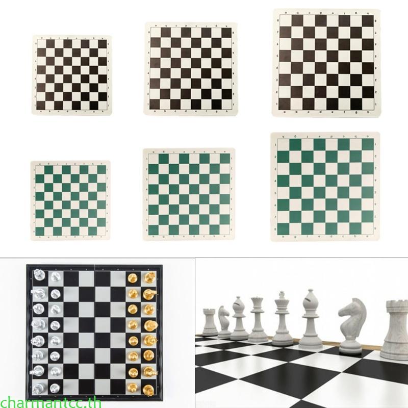 Charmantcc PU Chess Board Roll-up Tournament Chess Mat Slip กระดานหมากรุกแบบนุ่ม