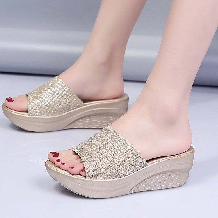 Women Thick Sole Non-slip Sandals Comfort Wedge Slippers