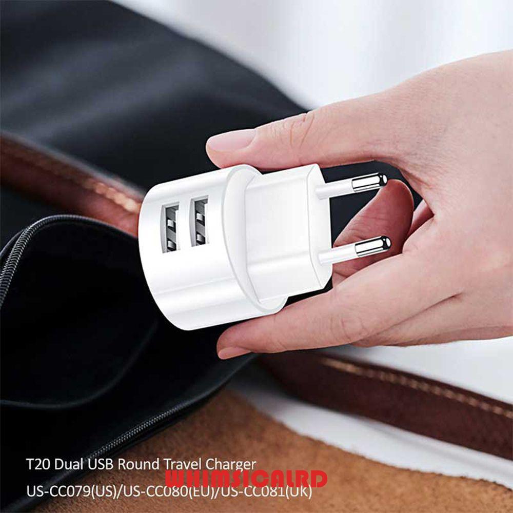 WHIMSICALRD Dual Usb Round Charger US UK Quick Charge Mini Adapter Travel Charger Charger Adapter Tr