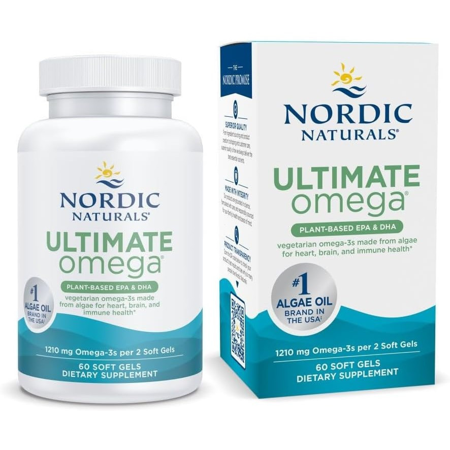 Nordic Natural Plant-Based Ultimate Omega Lemon Flavour-60 แคปซูลนิ่มมังสวิรัติ-1210mg Omega-3-Vegan