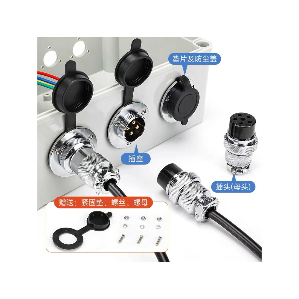 GX12-GX16-GX20-GX25GX30 หน้าแปลน Air Plug Elbow Square Connector