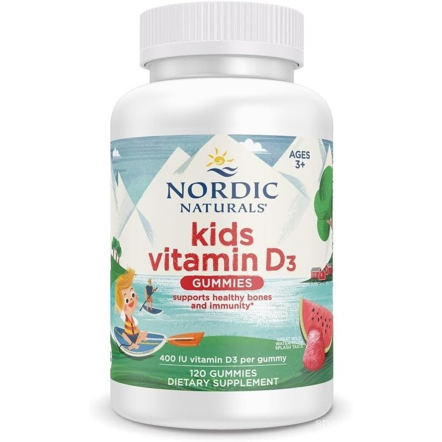 Nordic Naturals วิตามิน D3 Gummies เด็ก, Wild Watermelon Splash - 120 Gummies - 400 IU วิตามิน D3 - 
