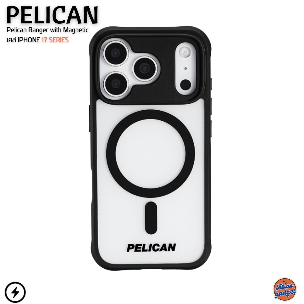 Pelican Ranger with Magnetic Frosted Clear/Black - เคส iPhone Air / 17 / 17 Pro / 17 Pro Max