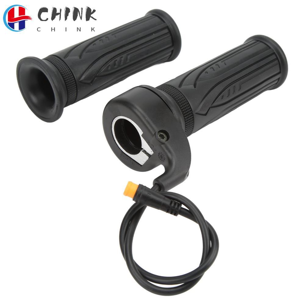 CHINK 1 คู่ 20X Ebike Handlebar Grip พร้อม 3 Pin Joint 12V-72V และ Connector กันน้ำ ทนทานและปรับความ