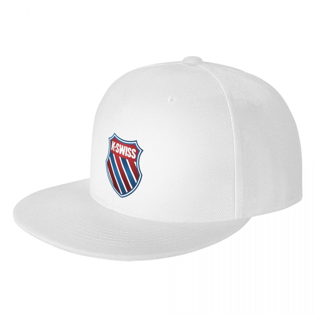 K-Swiss ผู้ใหญ่แบน Sun หมวกพิมพ์หมวก Hip Hop Dance แบน Brim ชายคาแบน Contrast สีผู้ชายและผู้หญิง Ha