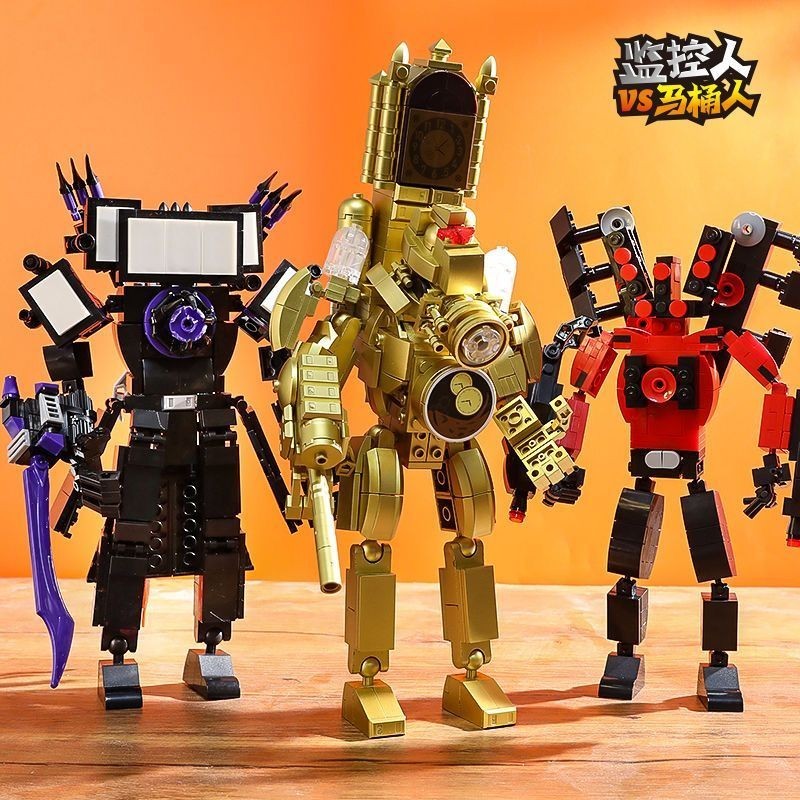 Titan Clock King ใช้งานร่วมกับยี่ห้อ Building Blocks Titan TV Man Toilet Man ลําโพง Man ประกอบของเล่