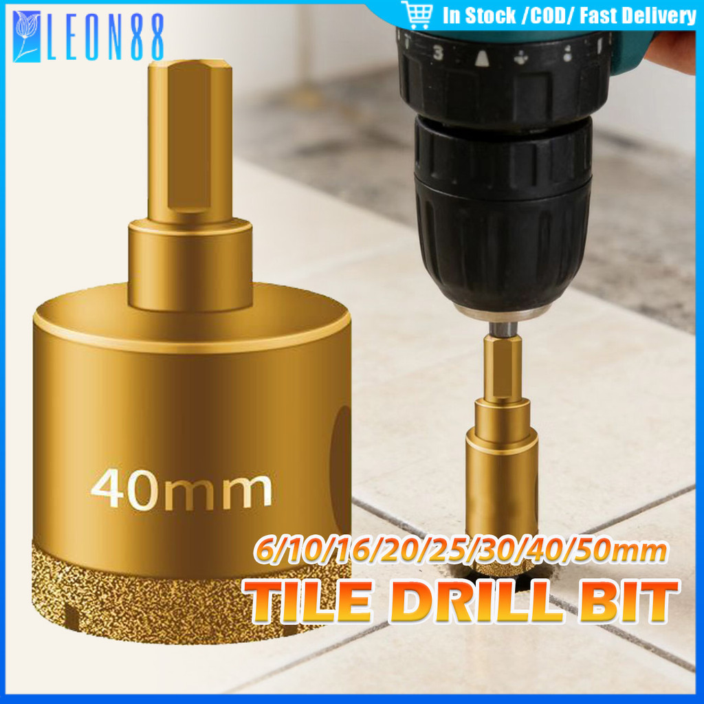 ของมาใหม่！โฮลซอหัวเพชรเจาะกระเบื้อง กระจก ขนาด 6-60mm ดอกสว่านเจาะหินแกรนิตเปิดรู แบบไม่ต้องเติมน้ำ อุปกรณ์เสริม