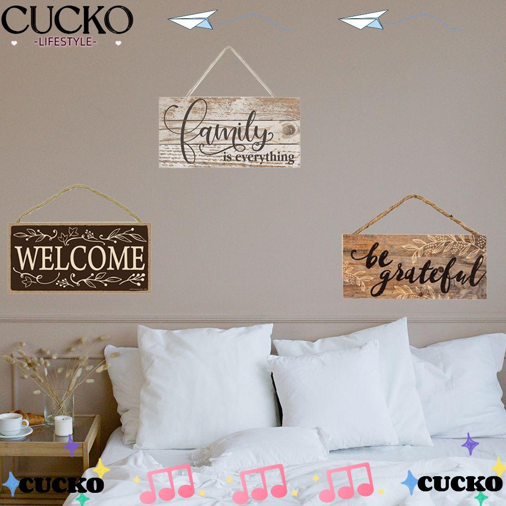 CUCKO Welcome Plaques Rustic Hanging Sweet Home Wall Pediments ป้ายประตู