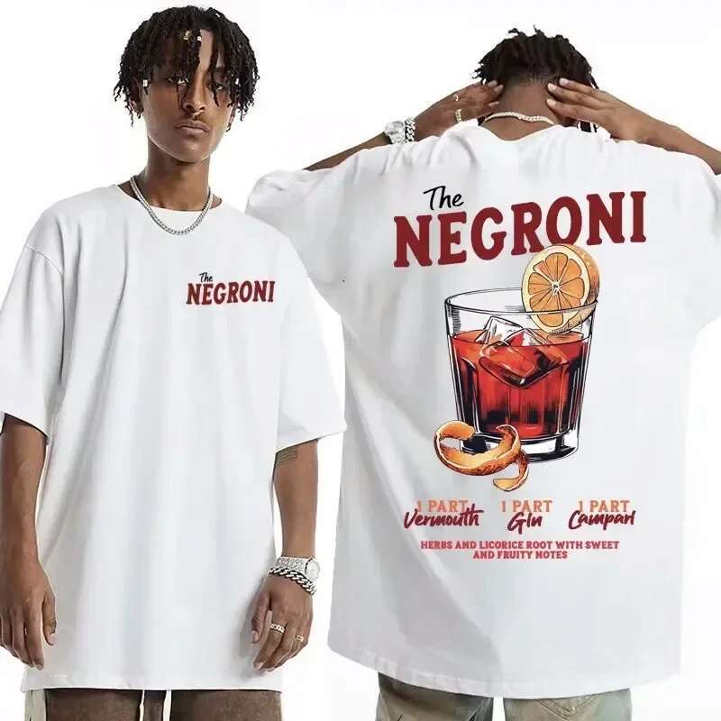 จัดส่ง 24 ชั่วโมง THE NEGRONI Unisex T Shirt Funny Cocktail Themed Gift Meme T-shirts Men Summer Pop