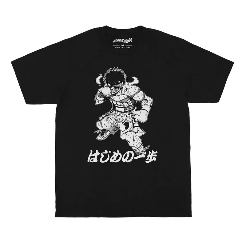 เสื้อยืดอะนิเมะญี่ปุ่น Hajime No Ippo และ Ashita No Joe แบบแขนสั้น ทำจากผ้าฝ้ายสำหรับฤดูร้อน