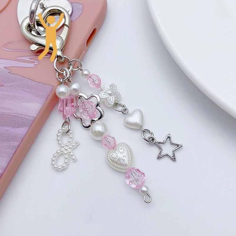 Good Pearl Bow โทรศัพท์จี้ Sweet Love ดอกไม้หูฟังเชือกกระเป๋าเป้สะพายหลัง Charms กระเป๋าอุปกรณ์ตกแต่