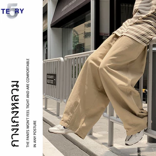 5TERY ⚡HOT⚡ กางเกง baggy ผู้ชาย 40-110kg ปรับได้ด้วยเชือก ทรงหลวม ใส่สบาย คนอ้วนก็ใส่ได้ L-5XL จัดส่งรวดเร็ว